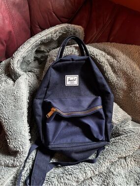 Herschel Supply Company Navy Mini Backpack with Gold Zipper